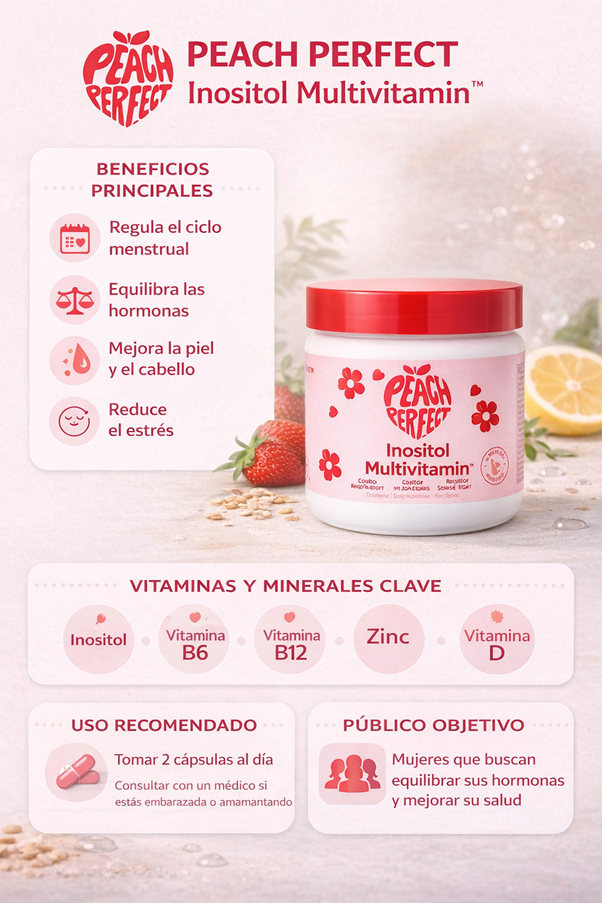 Inositol Peach Perfect – Mejora Tu Equilibrio Hormonal 🍑